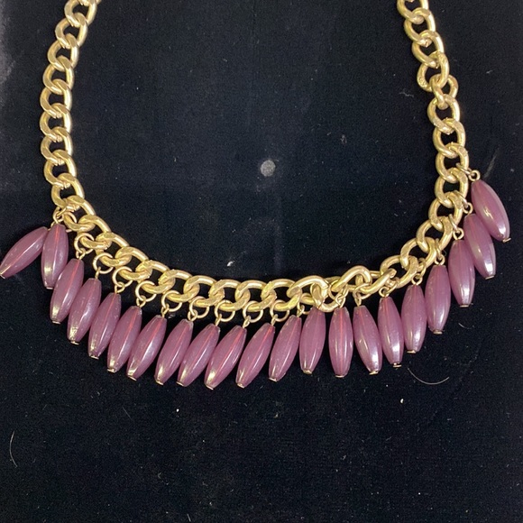 Golden and purple stone necklace 3/10$ - Picture 3 of 4